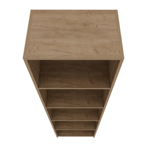 English Elm Verdi Bookcase Eco - 5-Shelf Macadamia & White Storage Solution For Stylish Compact Spaces B092P315586-GIGA