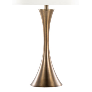 English Elm Lenuxe 29" Set Of 2 Modern Table Lamps In Golden Bronze With Off-White Shade For Elegant Lighting B202P224104
