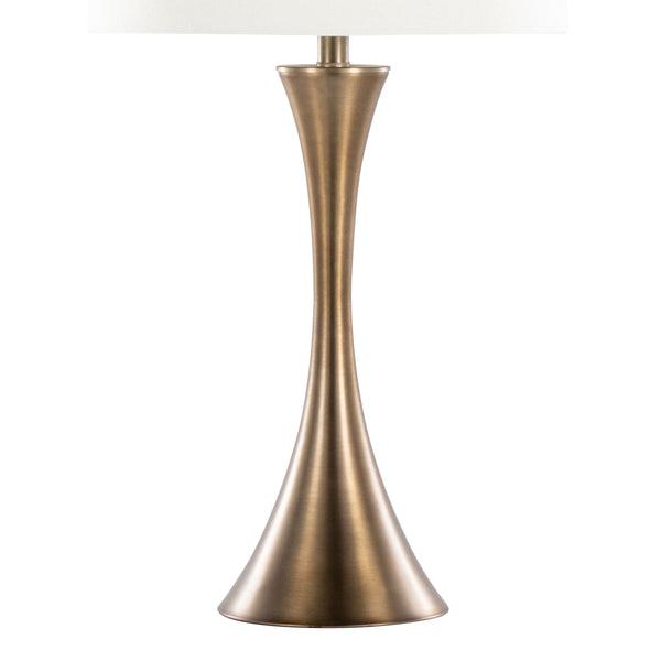 English Elm Lenuxe 29" Set Of 2 Modern Table Lamps In Golden Bronze With Off-White Shade For Elegant Lighting B202P224104