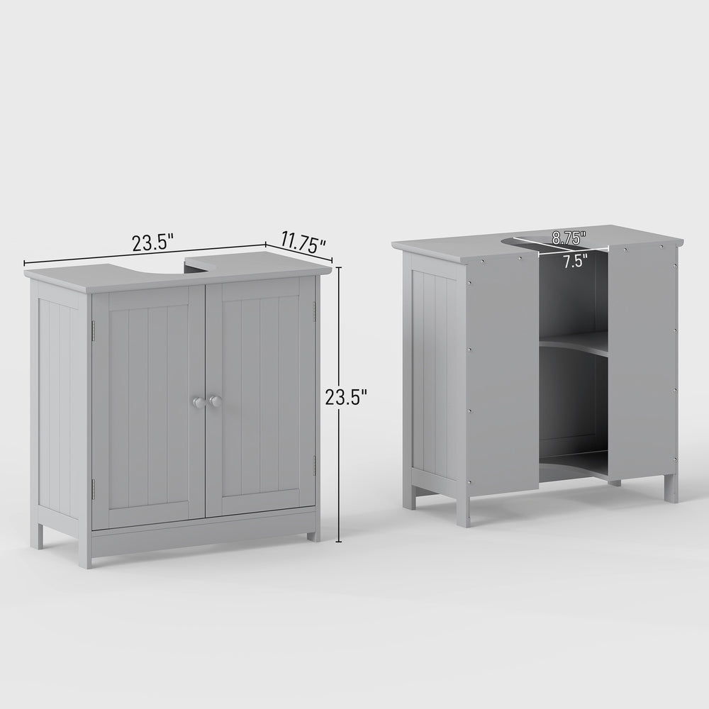 English Elm Bathroom Under Sink Cabinet Dark Green Mdf with Double Doors and Adjustable Shelf T3971P405341