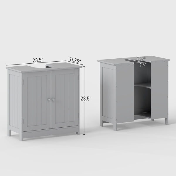 English Elm Bathroom Under Sink Cabinet Dark Green Mdf with Double Doors and Adjustable Shelf T3971P405341