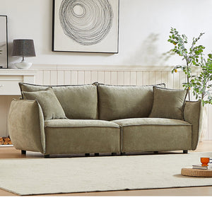 English Elm 3-Seater Modern Combo Sofa With Convertible Design, Soft Chenille Fabric & 4 Pillows For Comfort W1193S00111