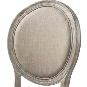 English Elm Faustine Tan Fabric Side Chair Set of 2 – Salvaged Light Oak Finish, Upholstered Oval Back, 220lb Capacity elegant design B2726P288775