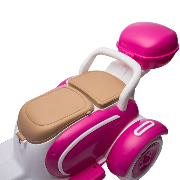 English Elm 12v Dual Motor Two Seater Kids Electric Motorcycle with Bluetooth Led and Foldable Adult Seat W1578P283697