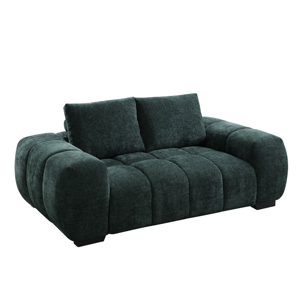 English Elm Ferrand Plush Chenille Sofa with Pocket Coil Seating, Sturdy Wood Frame for Luxurious Comfort Green 74.5 L x 41.8 W x 14.97 H B2726P241753