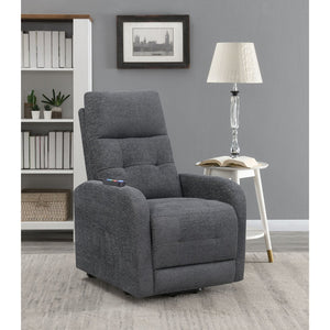 English Elm Lyle Charcoal Power Lift Massage Chair with Heat, USB Remote, Gel Memory Foam & Dual Storage Pockets B062P333409