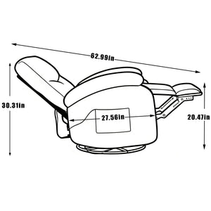 English Elm Hot Massage Rocking Swivel Lounge Chair with Heat Lumbar Support and Cup Holder W5029P388741