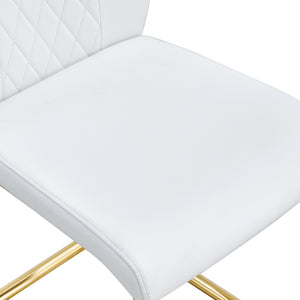 English Elm Table and Chair Set 8 Seater Oval Glass Dining with Glamorous Gold Base Modern Luxe Transparent,White+Gold W1151S04725
