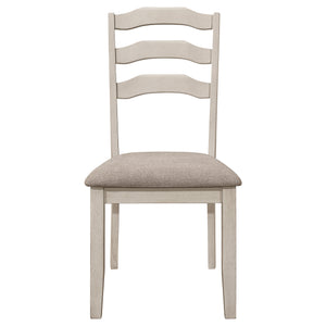 English Elm Martin Ladder Back Dining Chair Set of 2 Distressed Cream Hardwood Farmhouse Style B062P451716