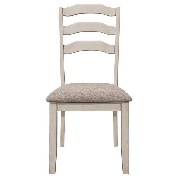 English Elm Martin Ladder Back Dining Chair Set of 2 Distressed Cream Hardwood Farmhouse Style B062P451716