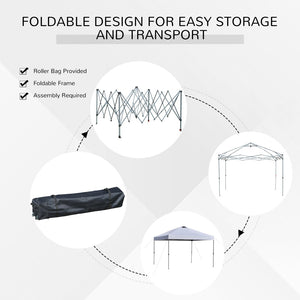 English Elm Outsunny 10' X 10' Instant Pop-Up Canopy Tent With Adjustable Height, Carry Bag & Ventilated Roof W2225P200700-GIGA