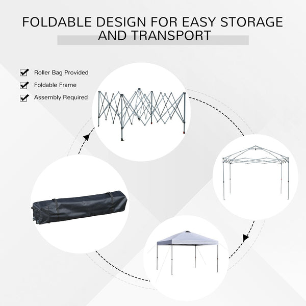 English Elm Outsunny 10' X 10' Instant Pop-Up Canopy Tent With Adjustable Height, Carry Bag & Ventilated Roof W2225P200700-GIGA