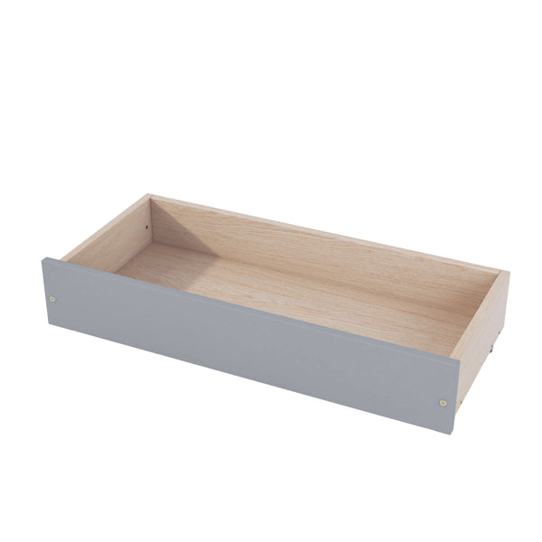 English Elm Twin Pine Platform Bed with Pull-out Trundle Storage Drawers for Kids or Guests Gray N7090008815E