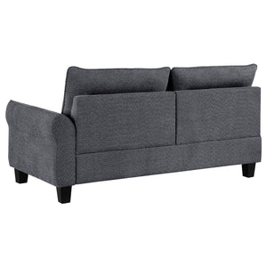 English Elm Verona Modern Grey Loose Back Sectional Sofa with Chaise, Solid Wood Frame, Pocket Coil Comfort B062S01242
