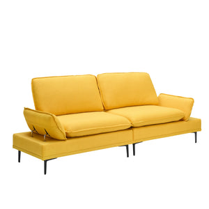 English Elm 89 Inch Premium Soft Yellow Sofa - Stylish, Compact Comfort For Apartment & Office Spaces, Modern Design W1658S00062