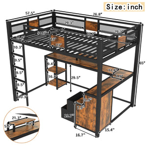 English Elm Twin House Bunk Bed with Slide Storage Stairs and Safety Rails for Kids Rooms W1580S00432