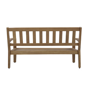 English Elm 2-piece Outdoor Acacia Wood Loveseat Set with Water-resistant Cushions for Patio Decks 57976.00SETFGRY_57976.00SETCUSH-BLUSKIN