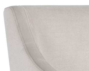 Sunpan Zane Glamorous Wheeled Lounge Chair with Brushed Brass Frame for Stylish Dining & Relaxation Spaces Piccolo Prosecco