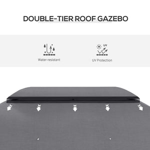 English Elm Outsunny 10' X 13' Outdoor Patio Gazebo With Vented Roof & Insect Netting For Stylish Backyard Comfort W2225P174240-GIGA