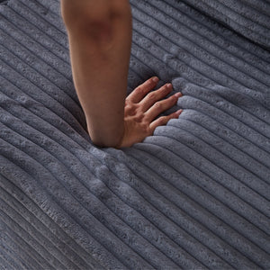 English Elm Deep Modular Cloud Couch In Dark Grey Corduroy: Oversized Comfort With Cup Holders, No Assembly! W848S00058