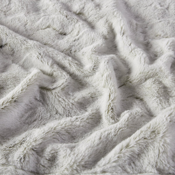JLA Home Madison Park - Faux faux fur throw indulgent plush reversible faux mink blanket OEKO-TEX certified machine washable luxury Snow Leopard MP50-8524