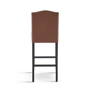 English Elm Barstools Set of 2 Pu Leather Seating Rubberwood Legs for Kitchen Island or Home Bar N779P254675L