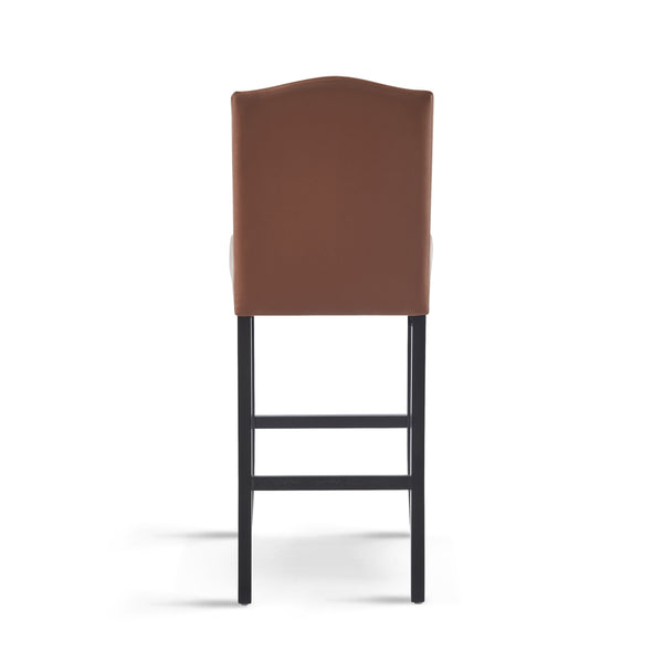 English Elm Barstools Set of 2 Pu Leather Seating Rubberwood Legs for Kitchen Island or Home Bar N779P254675L