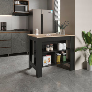English Elm Cortes Kitchen Island With 2-Tier Shelf – Spacious 40" Worktop, Stylish Storage & Seating Options B200P235839