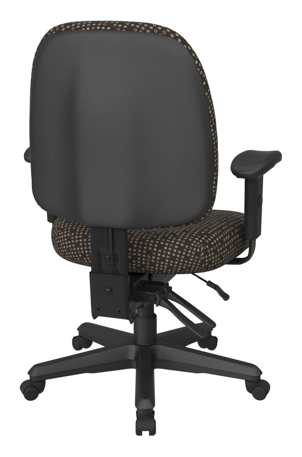 OSP Home Furnishings Ergonomics Chair Adjustable Lumbar Support Office Seat with Greenguard Certified Cushioned Back Cocoa 43808-K104