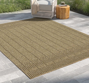 English Elm Earth Jute/Mocha Indoor/Outdoor Area Rug 5'3" X 7'3" - Durable, Stylish, Kid & Pet-Friendly Design B186P198836