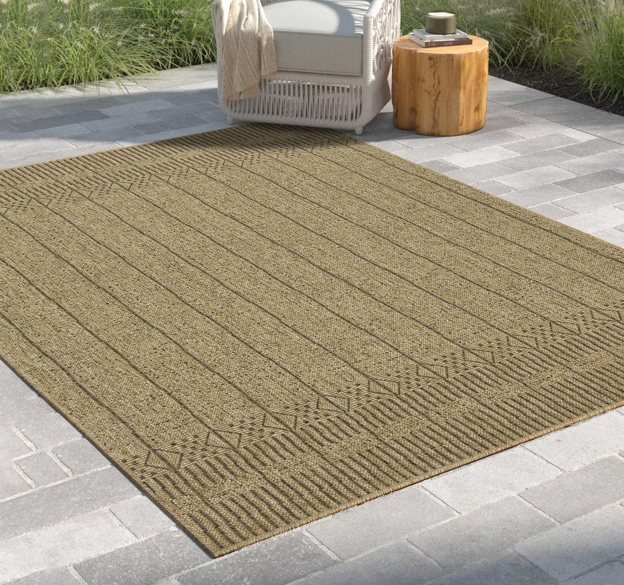 English Elm Earth Jute/Mocha Indoor/Outdoor Area Rug - Durable, Stylish 2'7" X 7'3" For High-Traffic Areas B186P198837