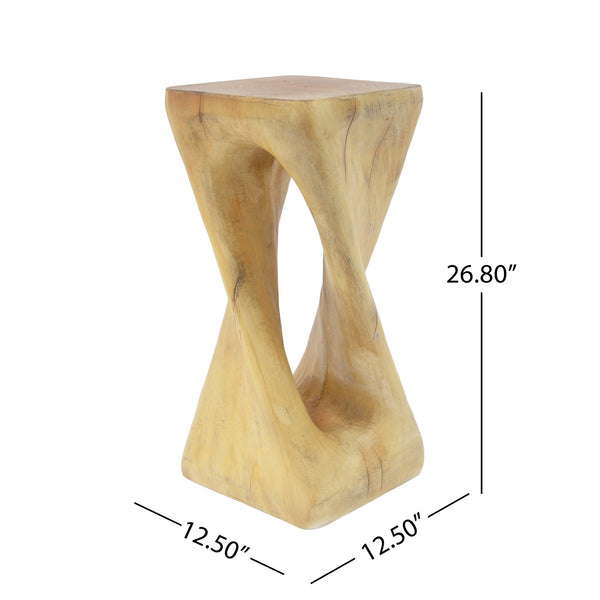 English Elm Christopher Knight Home® - Outdoor Twist Shape Side Table – Sculptural Lightweight Accent For Patio, Balcony, Pool & Garden N770P291498N