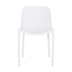 English Elm Christopher Knight Home® - IVY Outdoor Dining Chair with Weather-Resistant Polypropylene, Perforated Modern Design & Durable Frame White 33.5 L x 23.5 W x 20.3 H 68520.00WHI