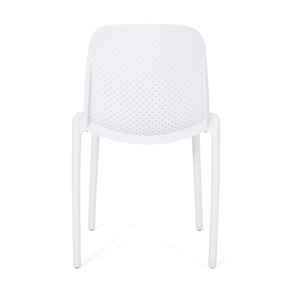 English Elm Christopher Knight Home® - IVY Outdoor Dining Chair with Weather-Resistant Polypropylene, Perforated Modern Design & Durable Frame White 33.5 L x 23.5 W x 20.3 H 68520.00WHI