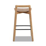 English Elm Sven 26.5" Modern Minimalist Low Back Wood Counter Stool, Natural Blonde Ash Wood