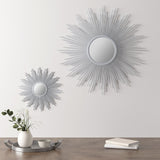 Madison Park Fiore Modern/Contemporary Sunburst Wall Decor Mirror 29.5"D MP95F-0265 Silver