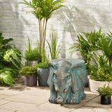 Christopher Knight Home® - Noble House - Godwin Outdoor Contemporary Lightweight Concrete Elephant Garden Stool, Copper Patina Finish