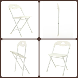 English Elm 4-pack Powder-coated Steel Folding Chairs Faux Leather Seat Stackable Indoor Outdoor W2071P368564