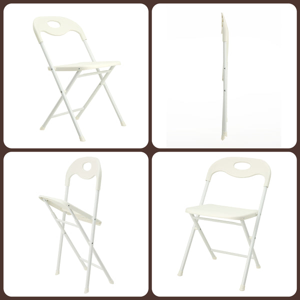 English Elm 4-pack Powder-coated Steel Folding Chairs Faux Leather Seat Stackable Indoor Outdoor W2071P368564