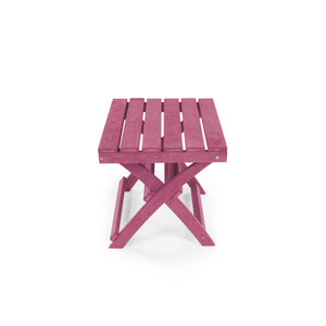English Elm Seaview Recycled Hdpe Outdoor Folding Side Table Uv Resistant Patio Deck Use Burgundy B2745P409724
