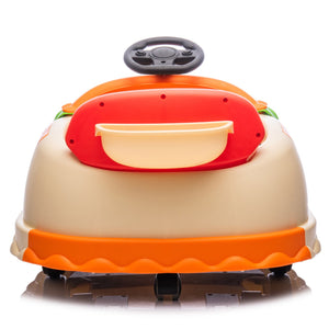 English Elm 12v Kids Hamburger Bumper Ride on Car with 360 Spin Parental Remote and Led Display W1578P299386