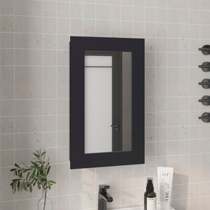 English Elm Medicine Compact Wall Cabinet with Mirror Door, Engineered Wood Storage, Durable, Space-Saving Design Black 31.1 L x 19.29 W x 3.54 H B097P250883