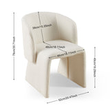 English Elm Modern Dining Chair Accent Chair White Single Sofa Chair,Upholstered Side Chair Teddy Comfy Chair For Dining Room/Bedroom/Living Room/Reception-Off White-1 Piece