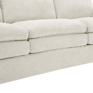 English Elm Cozy Upholstered Sofa Set - Oversized Chenille Cloud Couch With Double Cushion & Ergonomic Arms N719S001921A