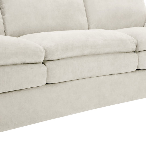 English Elm Cozy Upholstered Sofa Set - Oversized Chenille Cloud Couch With Double Cushion & Ergonomic Arms N719S001921A