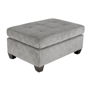 English Elm 1pc Tufted Microfiber Ottoman Bench with Plush Upholstery, Modern Living Room Accent Seat, 37.5"x26" taupe 38 L x 26.5 W x 15.25 H B011P233979