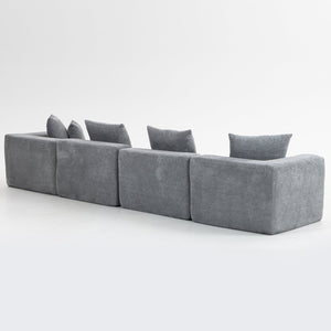 English Elm Modular Low Profile Sectional Sofa Plush Chenille Upholstery for Cozy Living Rooms W3326S00035