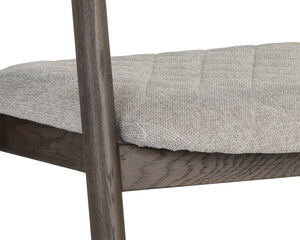 Sunpan Jeremy Mid-Century Dining Armchair - Exquisite Acacia Wood Craftsmanship for Timeless Elegance Dark Brown / Belfast Heather Grey