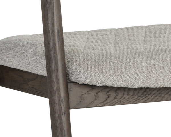 Sunpan Jeremy Mid-Century Dining Armchair - Exquisite Acacia Wood Craftsmanship for Timeless Elegance Dark Brown / Belfast Heather Grey