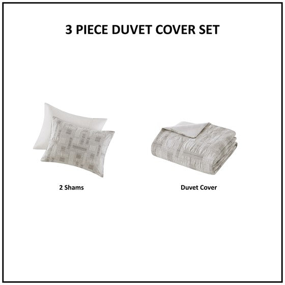 English Elm 3 Piece Oversized Comforter Set Full/Queen - Cotton Blend Face, Plush Polyester Fill, Hotel-Style Cozy Ivory 12.6 L x 10.63 W x 9.45 H B035P280385